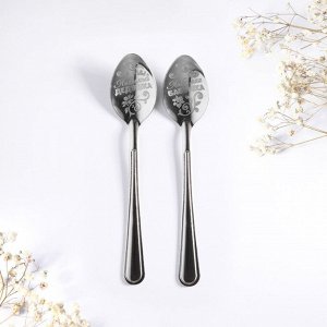 Ложки с гравировкой, набор «Родным бабушке и дедушке», 15.5x25.5 см, 2 шт.