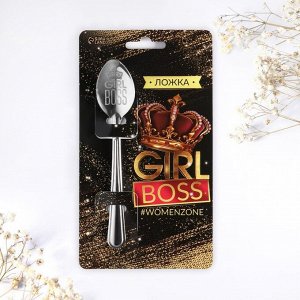 Ложка чайная с гравировкой Girl boss, 3x14 см