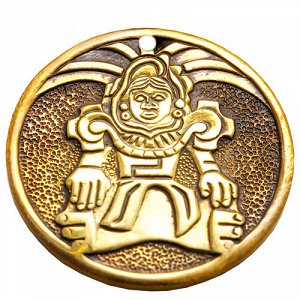 81. Амулет-подвескa Квецзалкоатл - бог ацтеков, латунь