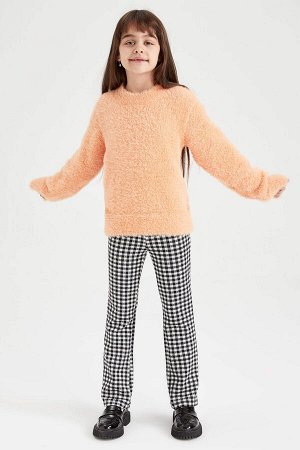 Мягкий свитер с круглым вырезом для девочек