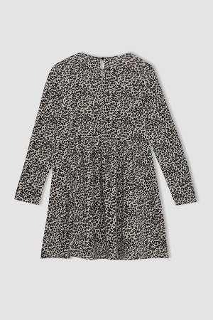 Трикотажное платье с леопардовым принтом для девочек