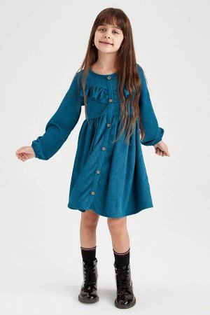Бархатное платье с длинными рукавами для девочек