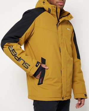 Горнолыжная куртка мужская горчичного цвета 88813G