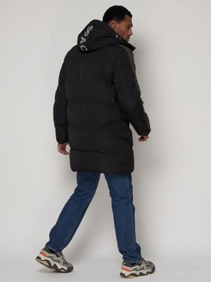 MTFORCE Спортивная молодежная куртка удлиненная мужская черного цвета 90008Ch