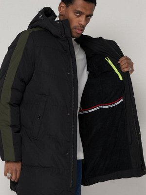 MTFORCE Спортивная молодежная куртка удлиненная мужская черного цвета 90008Ch