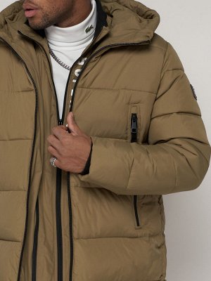 MTFORCE Спортивная молодежная куртка удлиненная мужская бежевого цвета 93686B