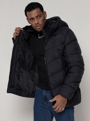 Спортивная молодежная куртка мужская темно-синего цвета 93691TS