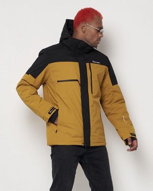 Горнолыжная куртка мужская горчичного цвета 88823G