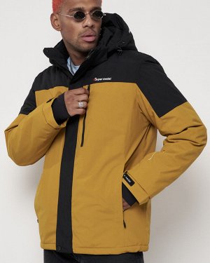 Горнолыжная куртка мужская горчичного цвета 88823G