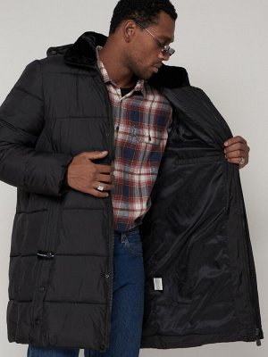 Куртка зимняя мужская классическая черного цвета 93627Ch