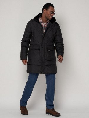 MTFORCE Куртка зимняя мужская классическая стеганная черного цвета 92895Ch