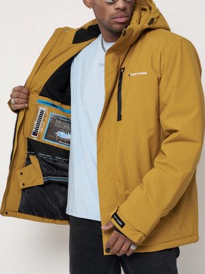 Горнолыжная куртка мужская горчичного цвета 88818G