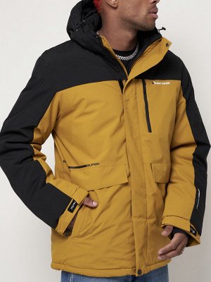 Горнолыжная куртка мужская горчичного цвета 88814G