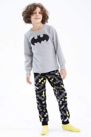 Флисовый пижамный комплект с длинными рукавами и Бэтменом для мальчиков