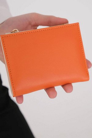 Оранжевый бумажник с застежкой-молнией