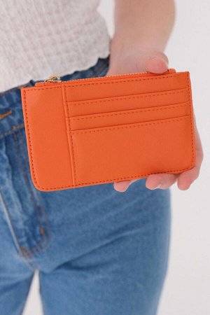 Оранжевый кошелек-держатель карты