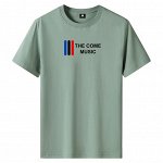 Футболка мужская, надпись &quot;The come music&quot;, цвет зеленый