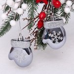 Ёлочные игрушки &quot;Волшебные варежки&quot; 6 см (набор 2 шт), Графит