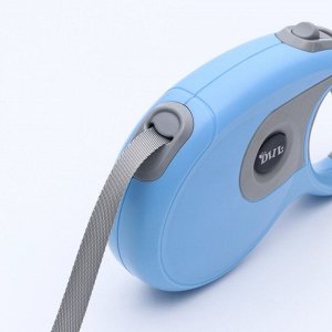 Рулетка DIIL, 8 м, до 50 кг, лента, прорезиненная ручка, голубая с серым