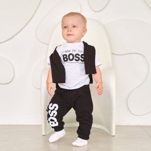 Футболка детская Крошка Я "Little Boss", рост, цвет белый