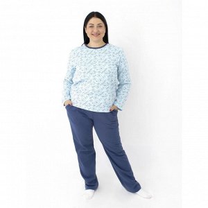 Пижама женская с начесом, размер 42, цвет синий