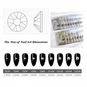 Стразы для ногтей серебро стекло размер SS3/1440 шт.уп.