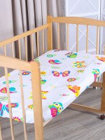 524008/1 Простыня на резинке детская Mona Liza Kids 120*60*15 &quot;Птички и насекомые&quot;