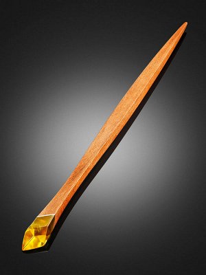 Китайская шпилька для волос из дерева и янтаря