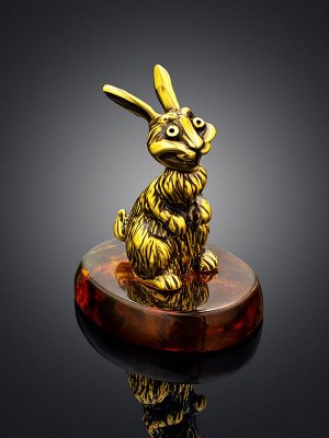Сувенир-талисман «Кролик» с балтийским янтарём — символ 2023 года
