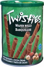 Twisties Haitoglou Bros Вафельные трубочки с кремом из лесного ореха и какао, 400 г  Греция