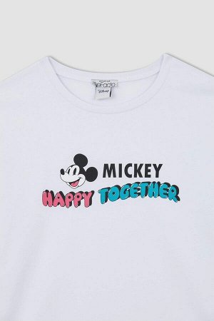 Футболка обычного кроя Disney Mickey & Minnie из 100 % хлопка с длинными рукавами