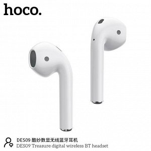 Наушники беспроводные HOCO DES09 Treasure Bluetooth 350 мАч с дисплеем белый