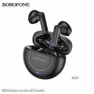 Наушники беспроводные BOROFONE BE54 Rejoice, Bluetooth, 250 мАч, черный