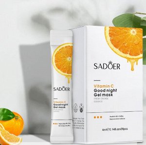 Несмываемая гель-маска спокойной ночи для лица с витамином С SADOER, 4 мл