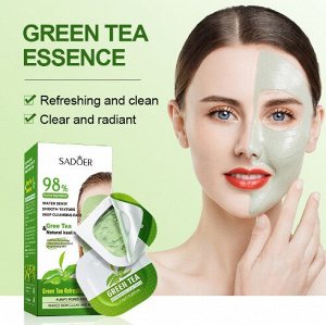 Очищающая маска для лица с зеленым чаем Sadoer Green Tea Refreshing Clay Mask, 7.5г*8шт