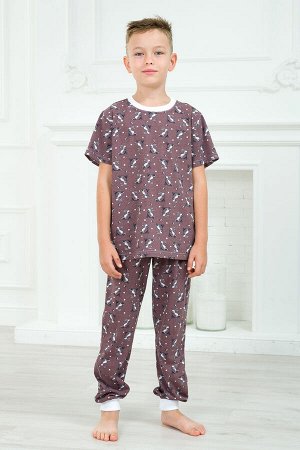 Пижама детская из футболки и брюк из кулирки Зайцы