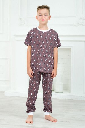 Пижама детская из футболки и брюк из кулирки Зайцы