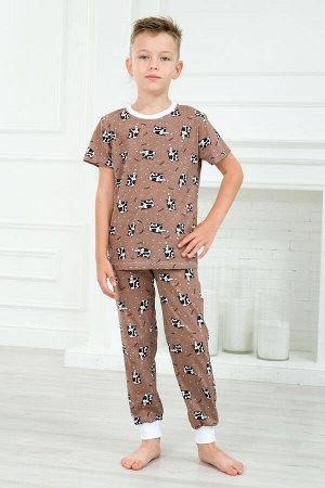 Пижама детская из футболки и брюк из кулирки Коровы