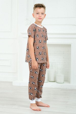 Пижама детская из футболки и брюк из кулирки Коровы
