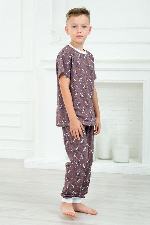 Пижама детская из футболки и брюк из кулирки Зайцы