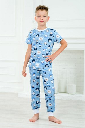 Пижама детская из футболки и брюк из кулирки Кошки