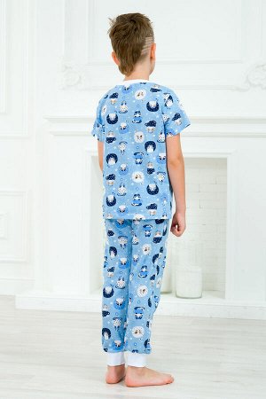 Пижама детская из футболки и брюк из кулирки Кошки