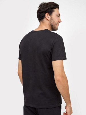 Хлопковая черная футболка с принтом на петербургскую тематику