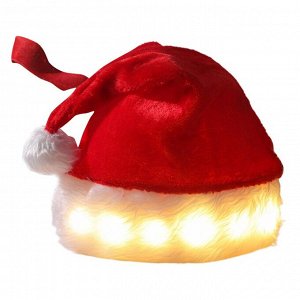 Новогодний колпак с подсветкой - Шапка Деда мороза