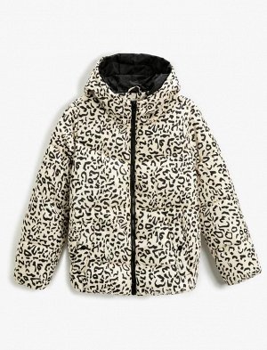 Надувное пальто с леопардовым принтом