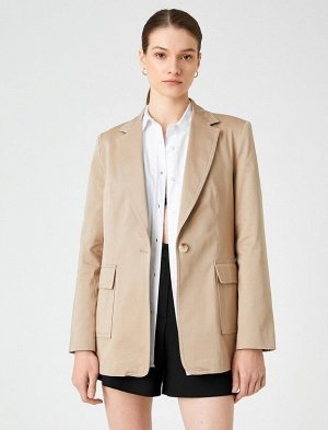 Куртка с одной пуговицей и карманом из хлопка