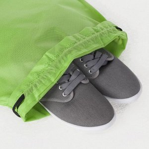 Мешок для обуви на шнурке, цвет зелёный