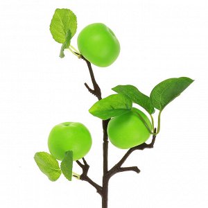 Декоративная ветка "Яблоки зеленые" 37см 3 плода 4х4,5см (Китай)