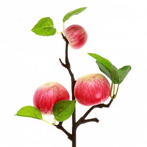 Декоративная ветка "Яблоки розовые" 37см 3 плода (Китай)