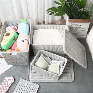 Baizheng Корзина для хранения с крышкой, Контейнер для хранения вещей, 20л